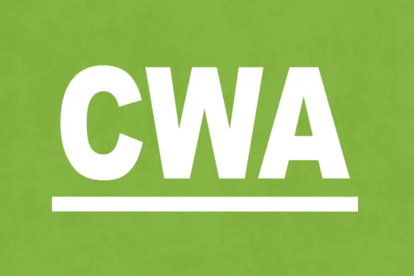 CWA logo, white text on green background